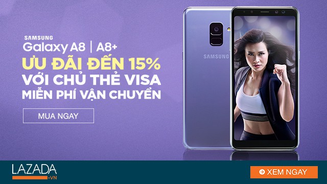 Samsung Galaxy A8+ 64Gb Ram 6Gb 6" - ưu đãi với thẻ visa